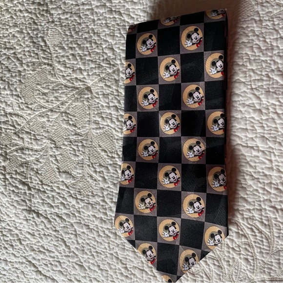 Mickey & Co. Other - Checkered Mickey & Co. Mickey Mouse black and gold necktie